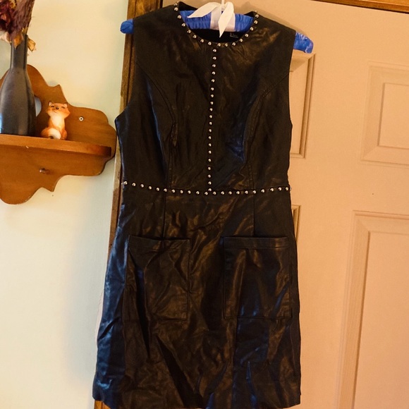 Forever 21 Black Leather Rivet Dress - Picture 10 of 12